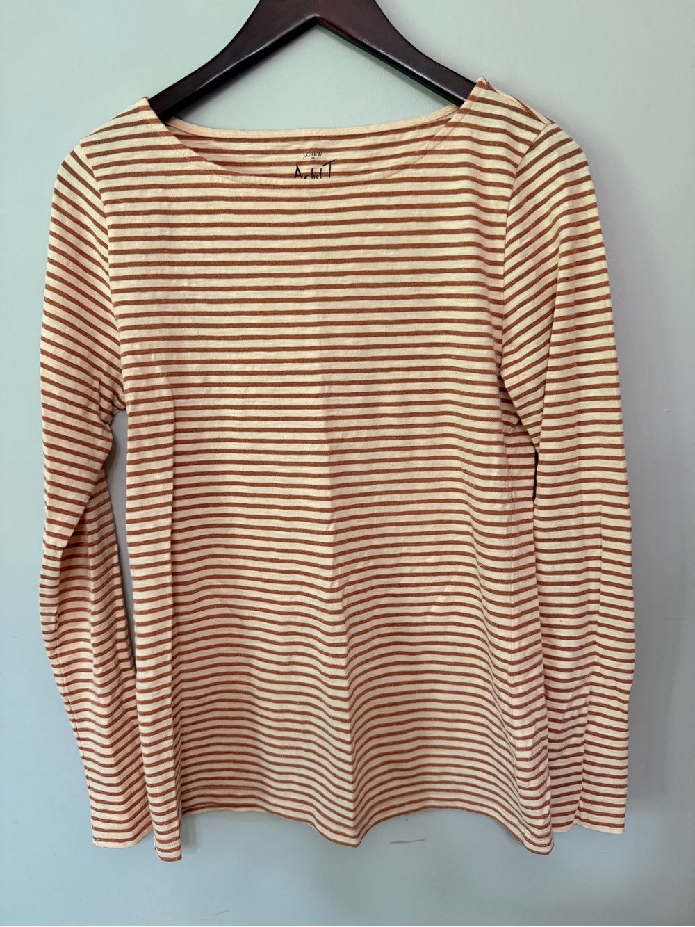 J Crew Metallic Striped Artist T